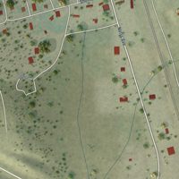 Second close-up of the map of Osage, Wyoming print showing more streets and buildings