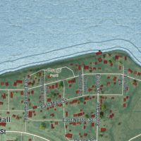 Second close-up of the map of Osakis, Minnesota print showing more streets and buildings