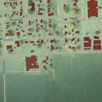 Second close-up of the map of Osceola, Nebraska print showing more streets and buildings