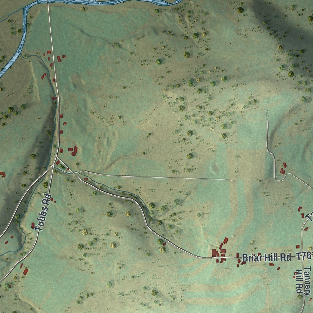 Second close-up of the map of Osceola, Pennsylvania print showing more streets and buildings