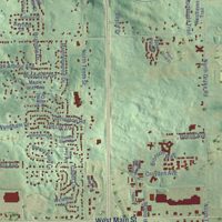Second close-up of the map of Oshtemo, Michigan print showing more streets and buildings