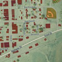 Second close-up of the map of Osmond, Nebraska print showing more streets and buildings