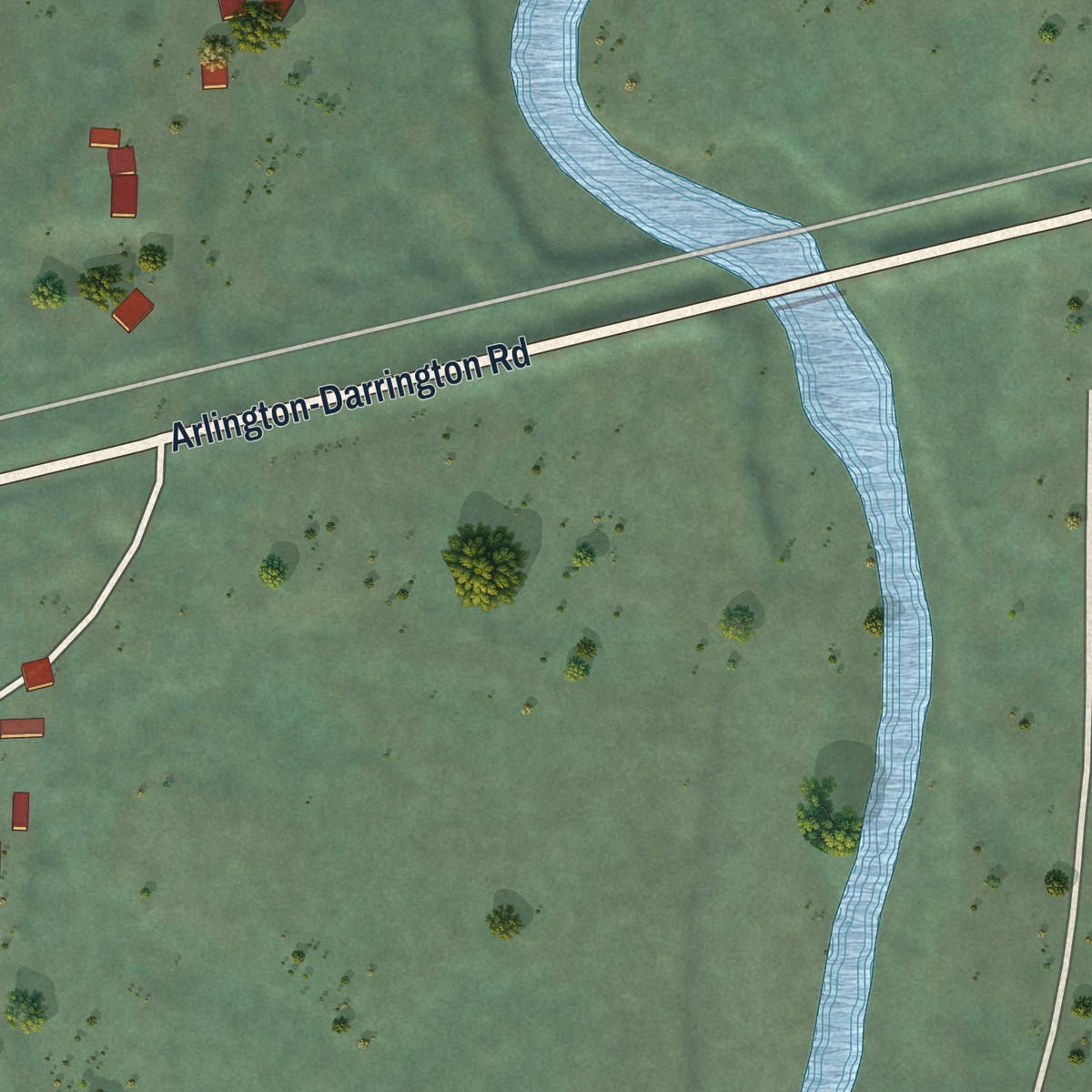 Second close-up of the map of Oso, Washington print showing more streets and buildings