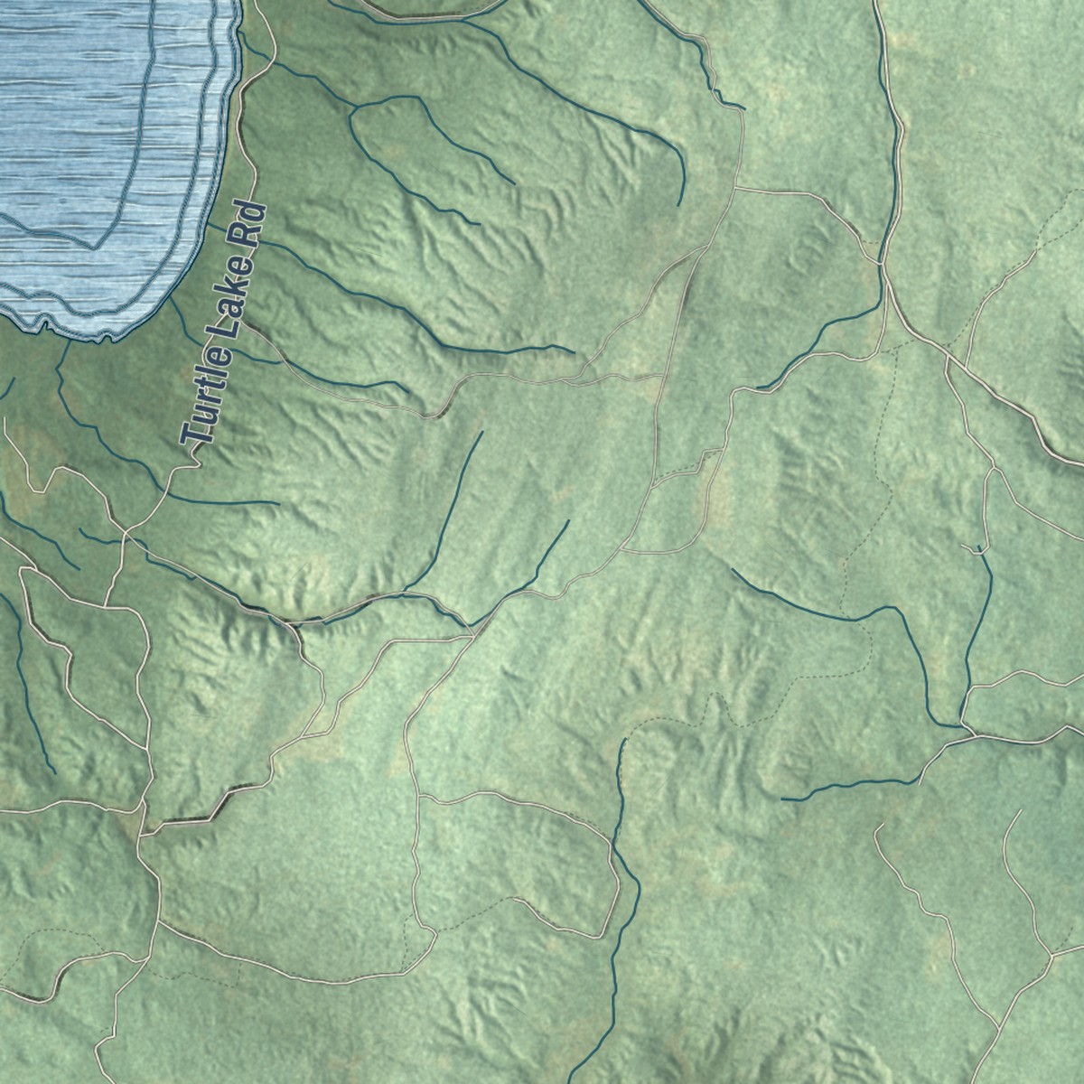 Second close-up of the map of Ossineke, Michigan print showing more streets and buildings
