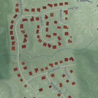 Second close-up of the map of Ostrander, Ohio print showing more streets and buildings
