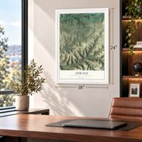 Oswayo, Potter County, Pennsylvania map, 18 x 24 inch print in a white frame in a home office