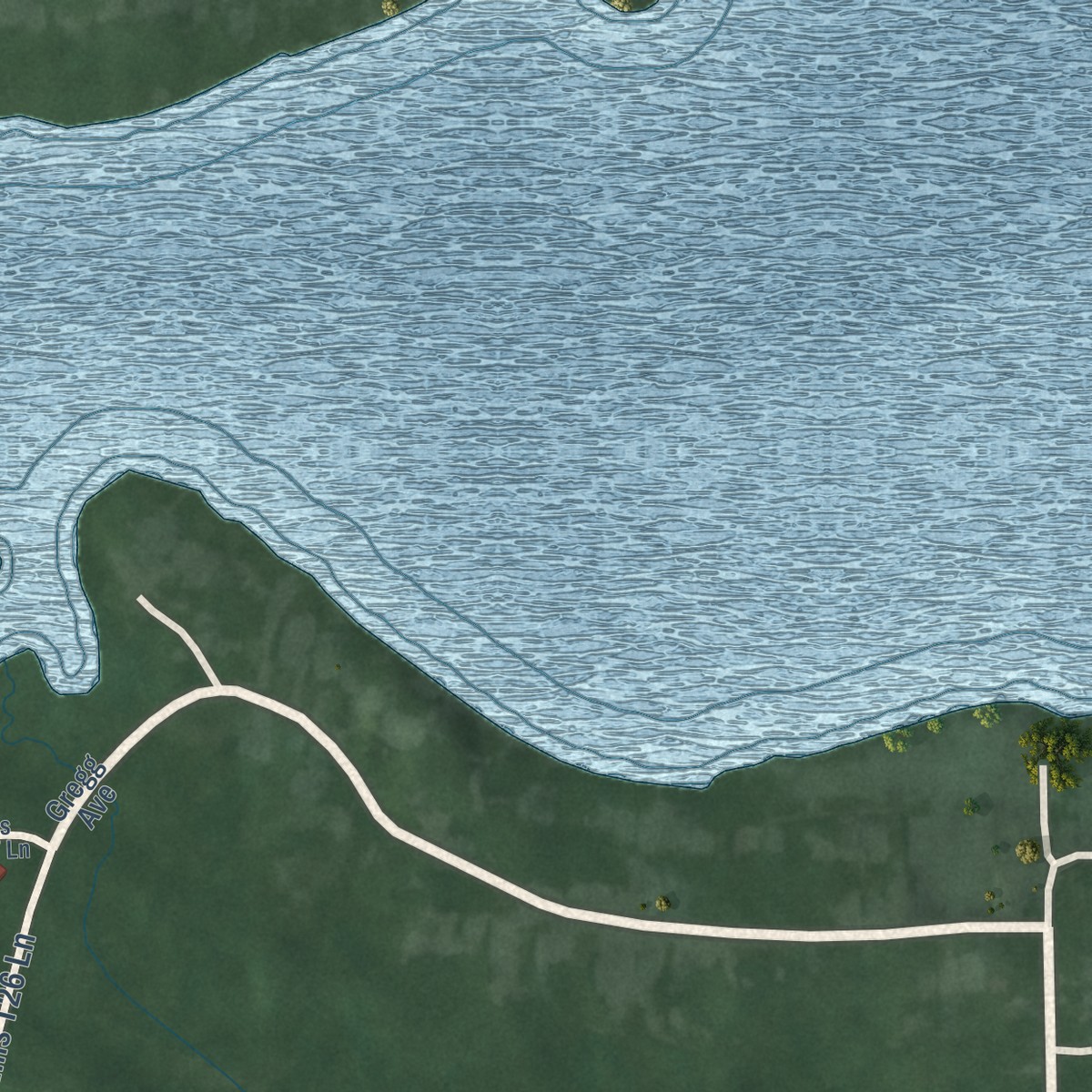 Second close-up of the map of Oswego, Indiana print showing more streets and buildings