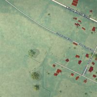 Second close-up of the map of Osyka, Mississippi print showing more streets and buildings