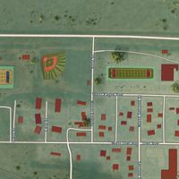 Second close-up of the map of Otis, Kansas print showing more streets and buildings