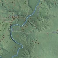 Second close-up of the map of Otisco, Michigan print showing more streets and buildings
