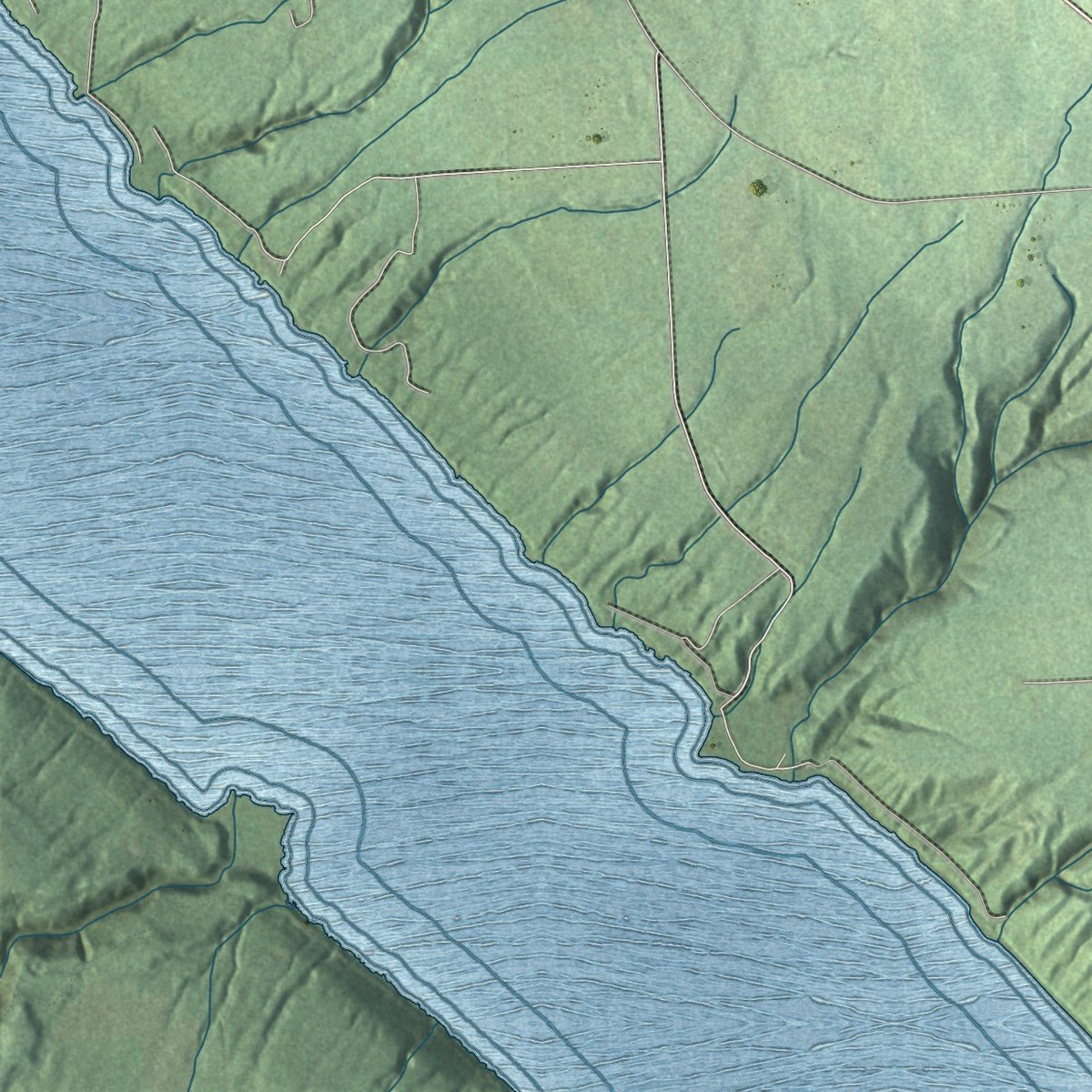 Second close-up of the map of Otisco, New York print showing more streets and buildings