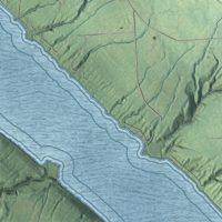 Second close-up of the map of Otisco, New York print showing more streets and buildings
