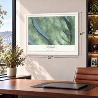 Otisco, New York map, 18 x 24 inch print in a white frame in a home office