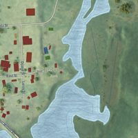 Second close-up of the map of Otisville, Michigan print showing more streets and buildings