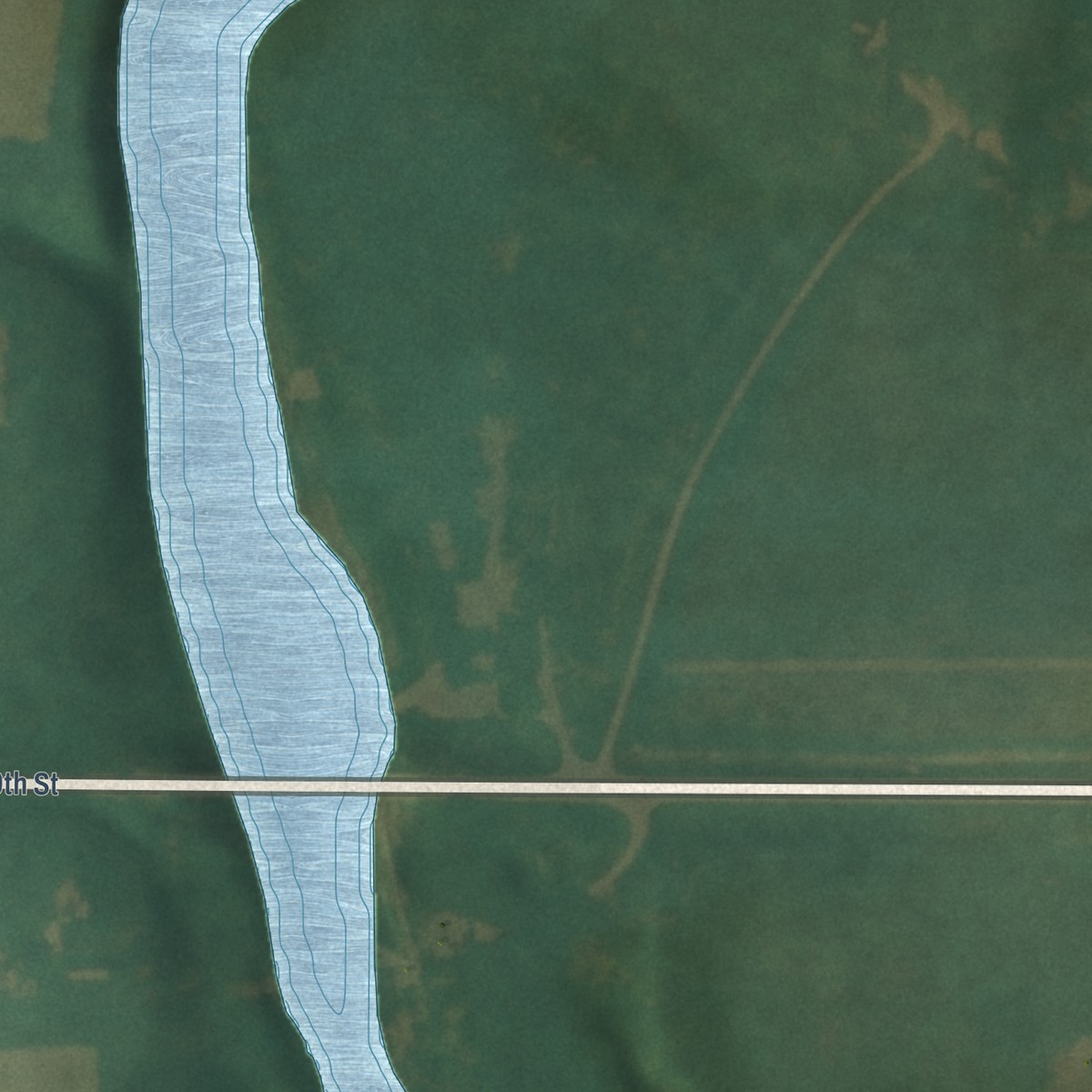Second close-up of the map of Otranto, Iowa print showing more streets and buildings