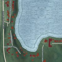 Second close-up of the map of Otter Lake, Indiana print showing more streets and buildings