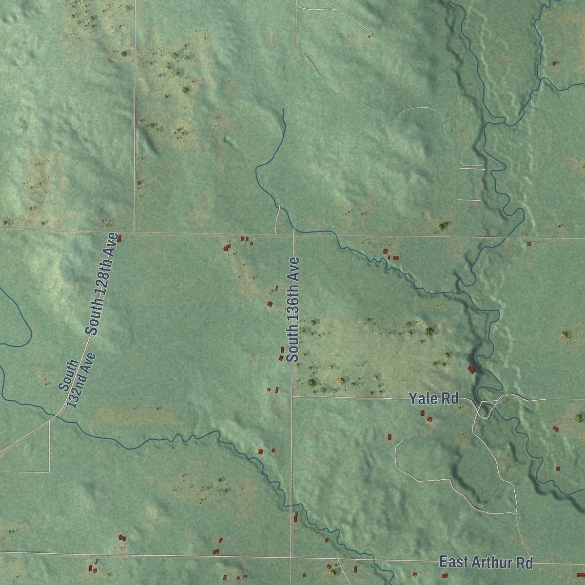 Second close-up of the map of Otto, Michigan print showing more streets and buildings