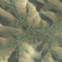 Second close-up of the map of Otto, Pennsylvania print showing more streets and buildings