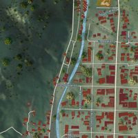 Second close-up of the map of Ouray, Colorado print showing more streets and buildings