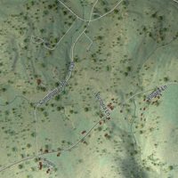 Second close-up of the map of Overfield, Pennsylvania print showing more streets and buildings