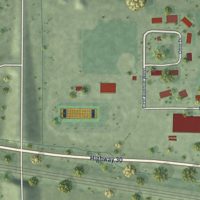 Second close-up of the map of Overton, Nebraska print showing more streets and buildings