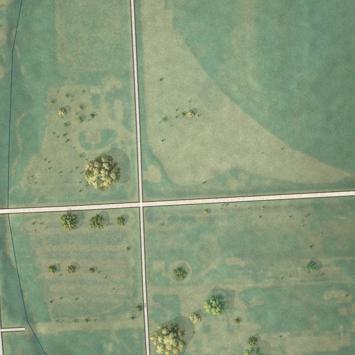 Second close-up of the map of Ovid, Colorado print showing more streets and buildings