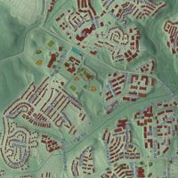Second close-up of the map of Owings Mills, Maryland print showing more streets and buildings