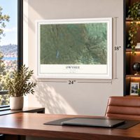 Owyhee, Nevada map, 18 x 24 inch print in a white frame in a home office