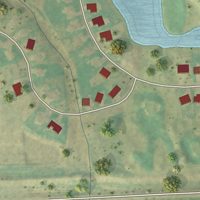 Second close-up of the map of Oxbow, North Dakota print showing more streets and buildings