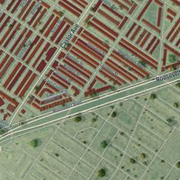 Second close-up of the map of Oxford Circle, Pennsylvania print showing more streets and buildings