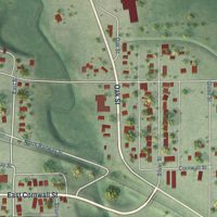 Second close-up of the map of Oxford, Nebraska print showing more streets and buildings