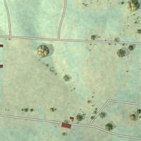 Second close-up of the map of Ozone, Arkansas print showing more streets and buildings