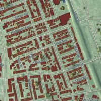 Second close-up of the map of Ozone Park, New York print showing more streets and buildings