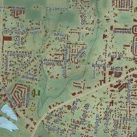Second close-up of the map of Pace, Florida print showing more streets and buildings