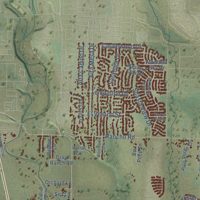 Second close-up of the map of Pacheco, Shasta County, California print showing more streets and buildings