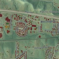 Second close-up of the map of Pacific, Missouri print showing more streets and buildings