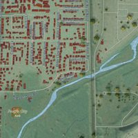 Second close-up of the map of Pacific, Washington print showing more streets and buildings