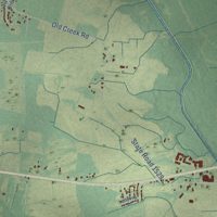 Second close-up of the map of Pactolus, North Carolina print showing more streets and buildings