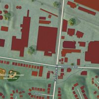 Second close-up of the map of Paddock Hills, Ohio print showing more streets and buildings