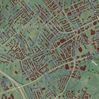Second close-up of the map of Paducah, Kentucky print showing more streets and buildings