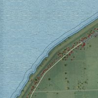 Second close-up of the map of Pahokee, Florida print showing more streets and buildings