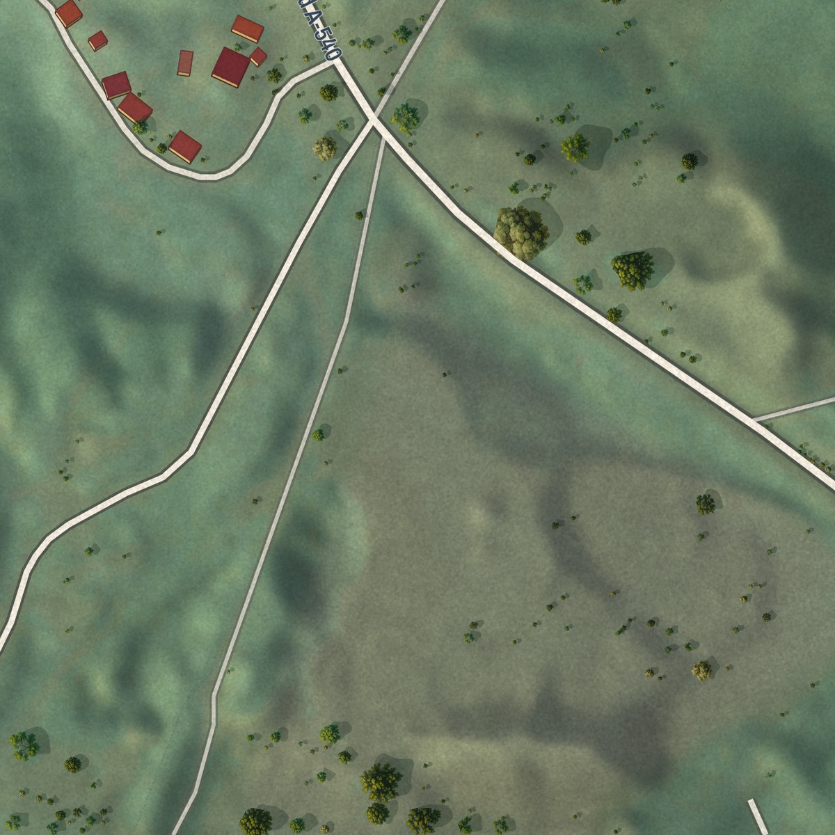 Second close-up of the map of Painesdale, Michigan print showing more streets and buildings