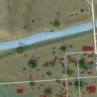 Second close-up of the map of Paisley, Oregon print showing more streets and buildings