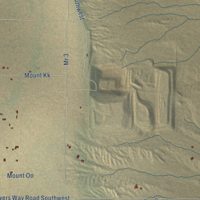 Second close-up of the map of Pajarito Mesa, New Mexico print showing more streets and buildings