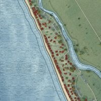 Second close-up of the map of Pajaro Dunes, California print showing more streets and buildings
