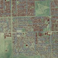 Second close-up of the map of Palm Bay, Florida print showing more streets and buildings