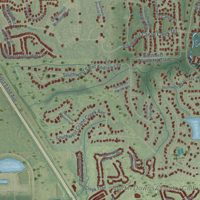 Second close-up of the map of Palm City, Florida print showing more streets and buildings