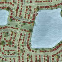 Second close-up of the map of Palm Springs North, Florida print showing more streets and buildings