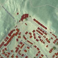 Second close-up of the map of Palm Tree, New York print showing more streets and buildings