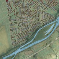 Second close-up of the map of Palmer, Pennsylvania print showing more streets and buildings